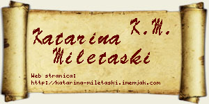 Katarina Miletaški vizit kartica